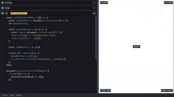 Custom Right-Click Context Menu with Javascript and CSS