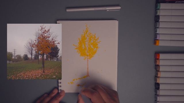 3 Steps to Vibrant Autumn Trees (Beginner Urban Sketching) смотреть онлайн