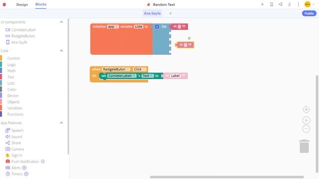 Thunkable Rastgele Yazı Getirme | Thunkable Random Text Generator | Thunkable Dersleri