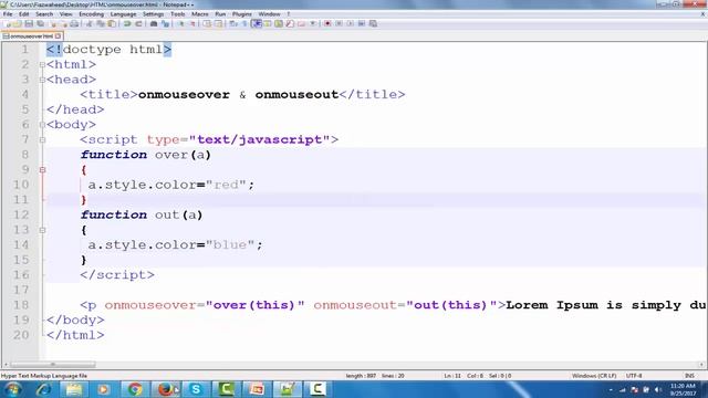 Javascript onmouseover and onmouseout ,Lec-35|JavaScript tutorials for beginners in Urdu/Hindi| смотреть онлайн
