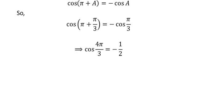 Solve Cos X = -1/2