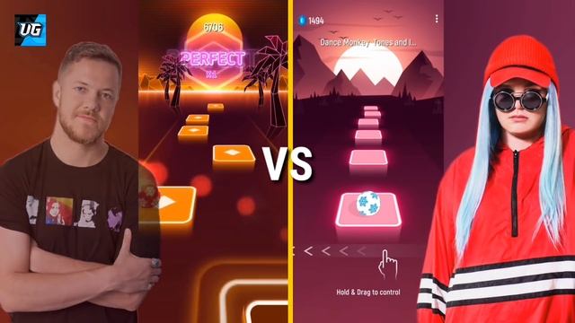 Tiles Hop - Imagine Dragons - Believer VS Tones And I - Dance Monkey. V Gamer смотреть онлайн