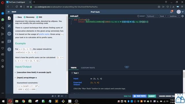 Python - CodeSignal Pref Sum 60 смотреть онлайн