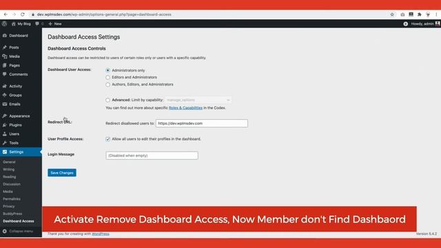 WordPress BuddyPress Disable Admin Dashboard Access смотреть онлайн