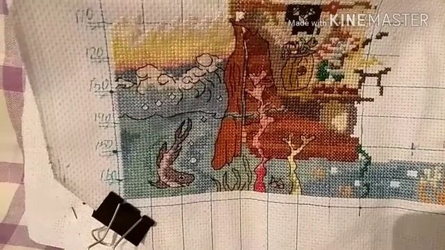 Вышивка "9 карпов"и "пиратцкий корабль в разрезе" смотреть онлайн