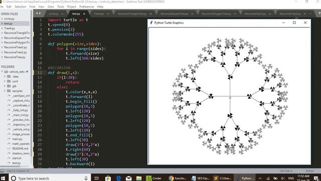 Python Turtle Graphics- Recursive Binary Tree Design 5 смотреть онлайн