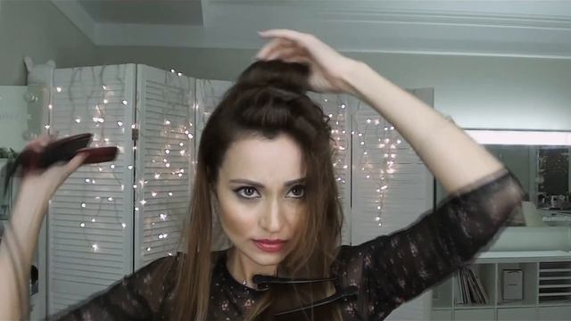 Прикорневой объем без начеса, нужен утюжок и 10 минут свободного времени Tutorial смотреть онлайн
