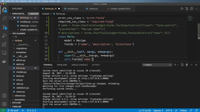 62 - Customizing Form Fields, Widgets, Placeholders, & CSS - Python & Django 3.2 Tutorial Series смотреть онлайн