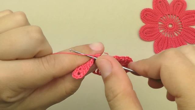 Вязание простого ЦВЕТКА для ирландского кружева Lesson crochet flowers смотреть онлайн
