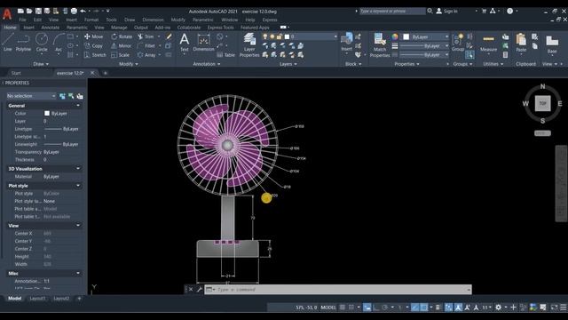 AutoCAD 20 days 2D CAD Exercise 12. Layer Properties and Polar Array Command смотреть онлайн