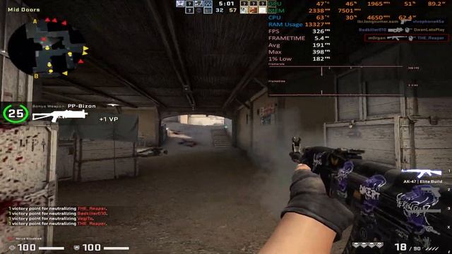 CS GO : RTX 3060 12 GB + Ryzen 5700X : 1280 X 960 : LOW SETTINGS : DUST 2 : T5 смотреть онлайн