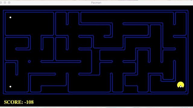 Depth First Search algorithm solves Pacman Planning Problem смотреть онлайн