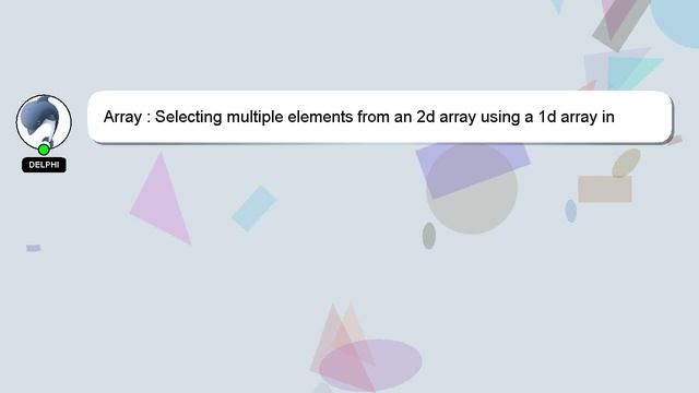 Array : Selecting multiple elements from an 2d array using a 1d array in numpy смотреть онлайн