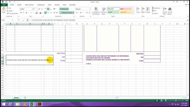 How to Create an Invoice Template in Microsoft Excel Part 3 смотреть онлайн