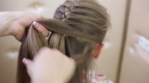 Плетение волос " колосок "( русская коса ) Ежедневная прическа для школьниц