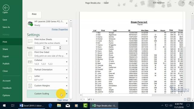 Microsoft Excel 2019: Page Breaks смотреть онлайн