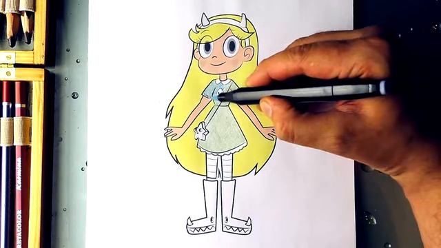 Звёздная принцесса и силы зла Раскраски для детей Раскраска Звёздочка Баттерфляй смотреть онлайн