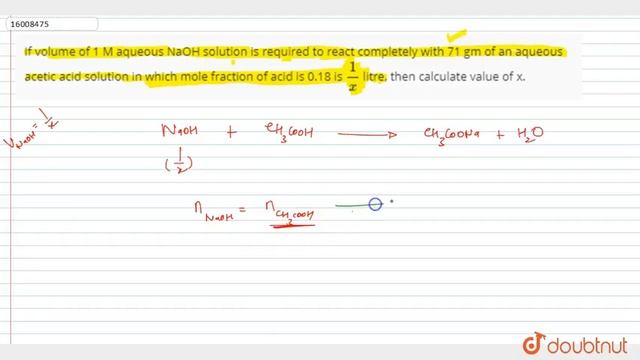 If volume of 1 M aqueous NaOH solution is required to react completely with 71 gm of an aqueous смотреть онлайн