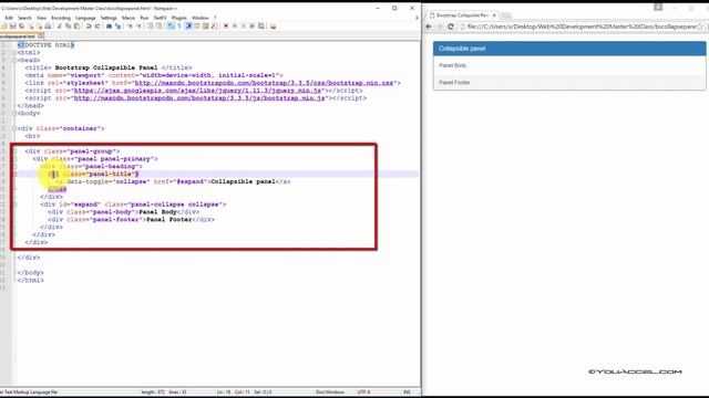 Bootstrap Collapse Panel | Tutorial смотреть онлайн