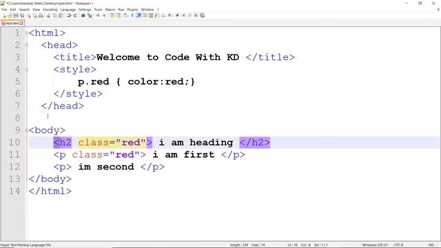 Element Specific Style Class in CSS смотреть онлайн