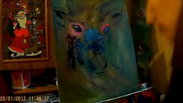 Ч.1 Мастер-класс по интуитивной живописи, пишем северного оленя, в 3-х частях. смотреть онлайн