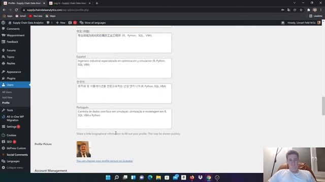 [EN 93] Updating user profile in Wordpress смотреть онлайн