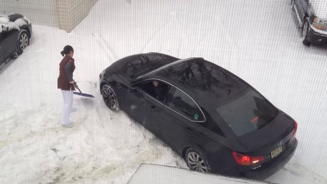 Lexus Korean Girl Driver Stuck In Snow
