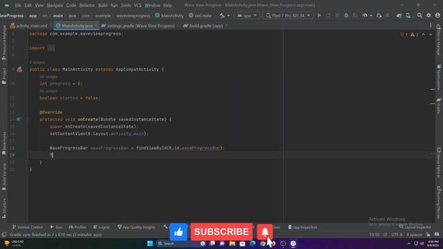Creating a Wave View Progress Bar using Java in Android Studio смотреть онлайн