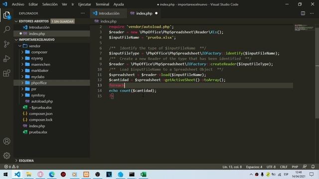 Como importar archivo excel desde PHP y guardar datos en nuestra bd con phpspreadsheet parte 1 смотреть онлайн