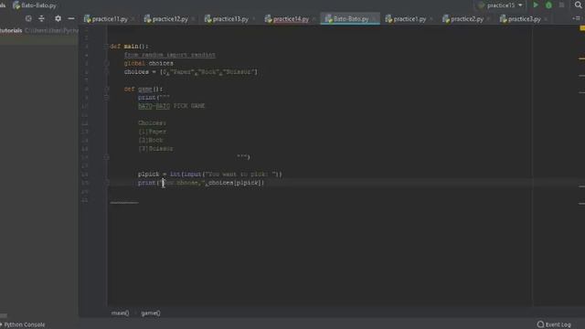 Python 3 Tutorial: Programming Simple Bato-Bato Pick Game смотреть онлайн