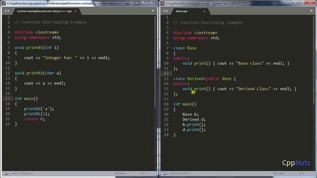 Function Overloading And Overriding in C++ смотреть онлайн