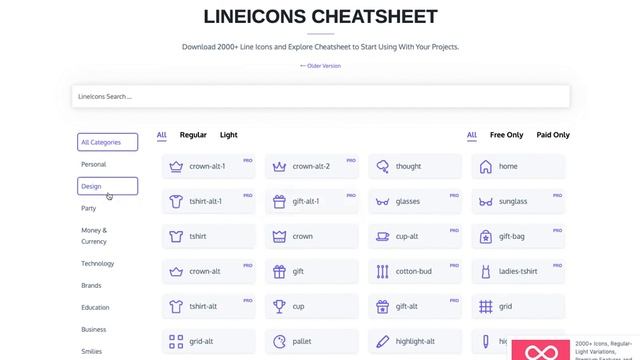 LineIcons Demo смотреть онлайн