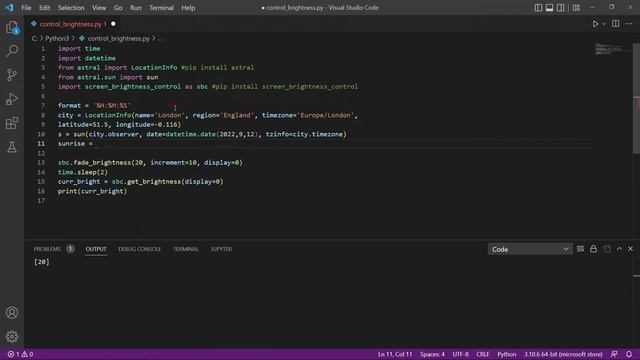 Control brightness of screen based on time of day using Python смотреть онлайн