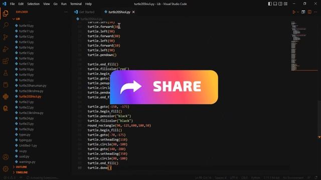 Lord Shiva code in Python turtle | Python Programming Hub смотреть онлайн