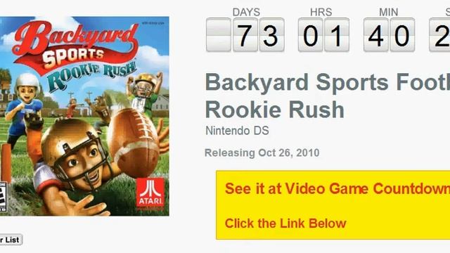 Backyard Sports Football: Rookie Rush DS Countdown смотреть онлайн