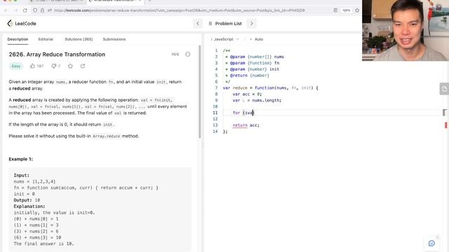 2626. Array Reduce Transformation - Day 6/30 Leetcode Javascript Challenge смотреть онлайн
