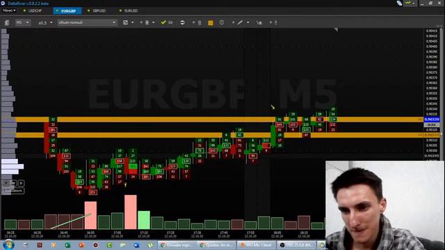 Онлайн торговля по объемно кластерному анализу / Бинарные опционы / Quotrex брокер / DeltaRiver смотреть онлайн
