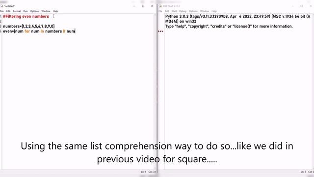 Python Mini Project/Code No 20: Filtering Even numbers from a list. смотреть онлайн