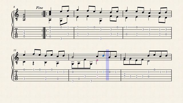 Gavotte En Rondeau  – François Campion - Tablature
