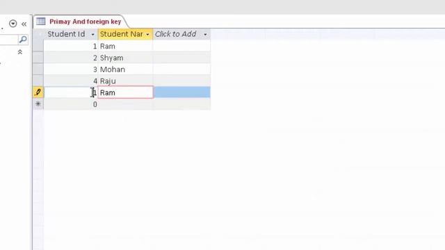 Primary Key and Foreign key in Microsoft Access for Beginners in hindi and english смотреть онлайн
