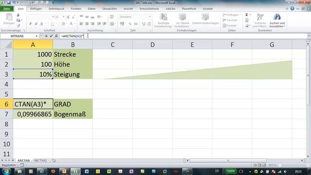 Excel - Steigungswinkel mit Arkustangens - ARCTAN, ARCTAN2 und GRAD смотреть онлайн