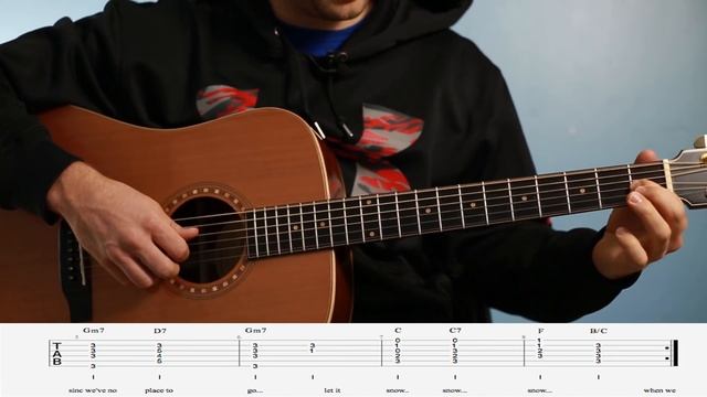 Let It Snow Guitar Tutorial (Intermediate) смотреть онлайн