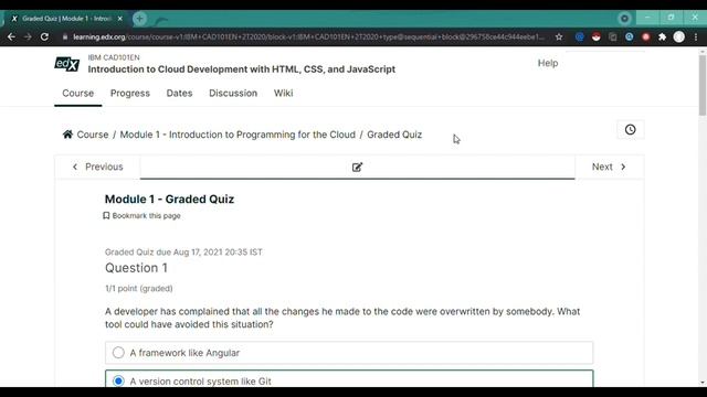 edx course cloud application using html css and javascript Answer смотреть онлайн