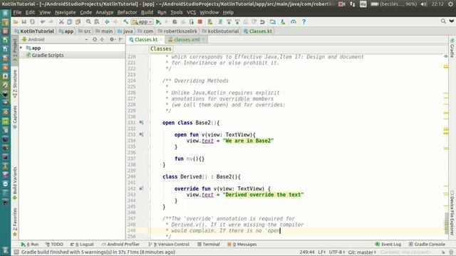 Android Kotlin Tutorial #056 - Classes and Inheritance - Overriding methods смотреть онлайн