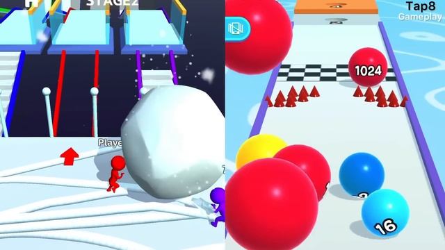 Snow Race Vs Ball Run 2048 ✨?All Big Update Max Levels Walkthrough Android iOS Mobile Gameplay DS43 смотреть онлайн