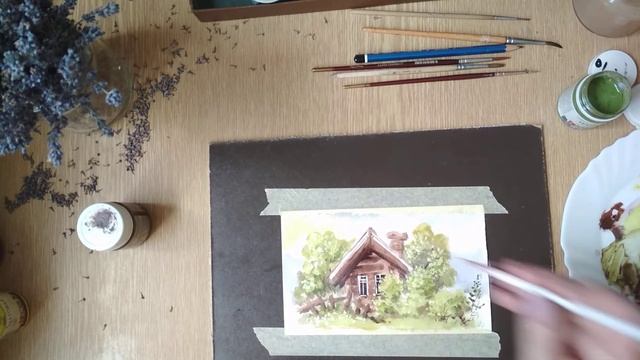 РИСУЮ ДОМИК ЛЕГКО, ПРОСТО И БЫСТРО АКРИЛОВЫМИ КРАСКАМИ по бумаге/ЖИВОПИСЬ (2) смотреть онлайн