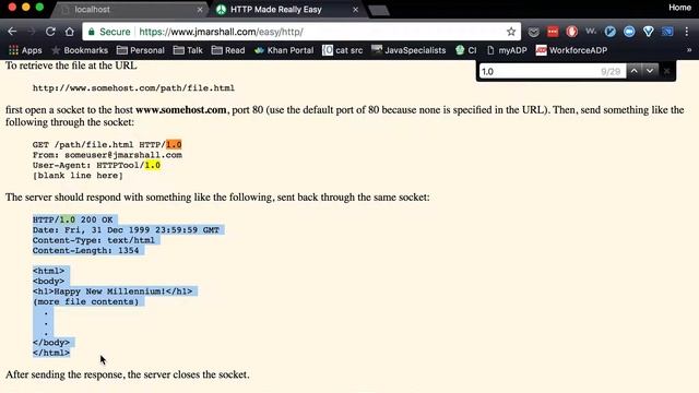 HTTP session 1 - Setting up a server and response смотреть онлайн
