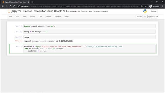 Speech Recognition Using Python with Google's API | Speech to text converter | Python Project #3 смотреть онлайн