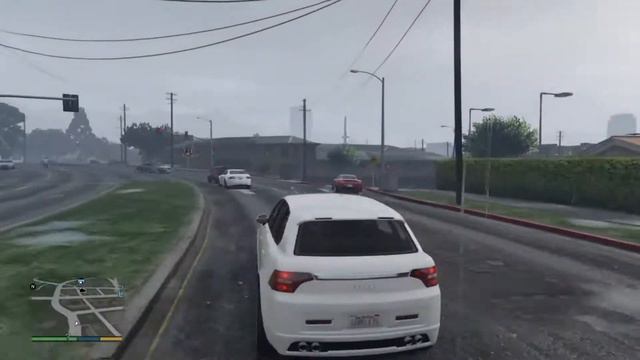 Майкл катается на дорогом белом джипе по городу ( GTA-5 ) смотреть онлайн