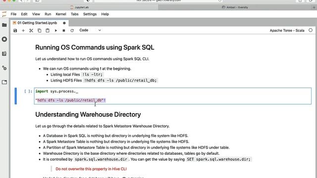 Data Engineering using Spark SQL - Getting Started - Running OS Commands using Spark SQL смотреть онлайн
